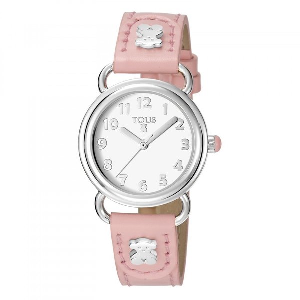 Baby Bear Watch With Pink Leather Strap