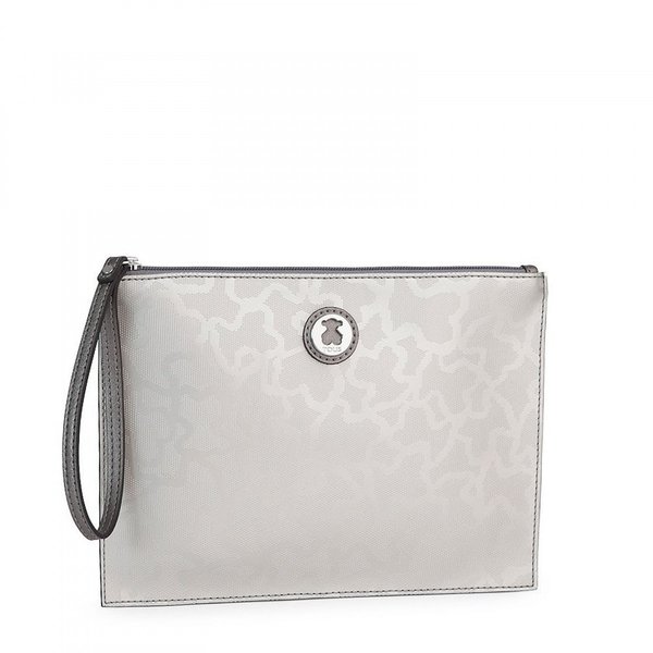 Kaos Shiny clutch in silver color