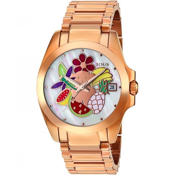 Miranda watch in pink IP steel with mother-of-pearl