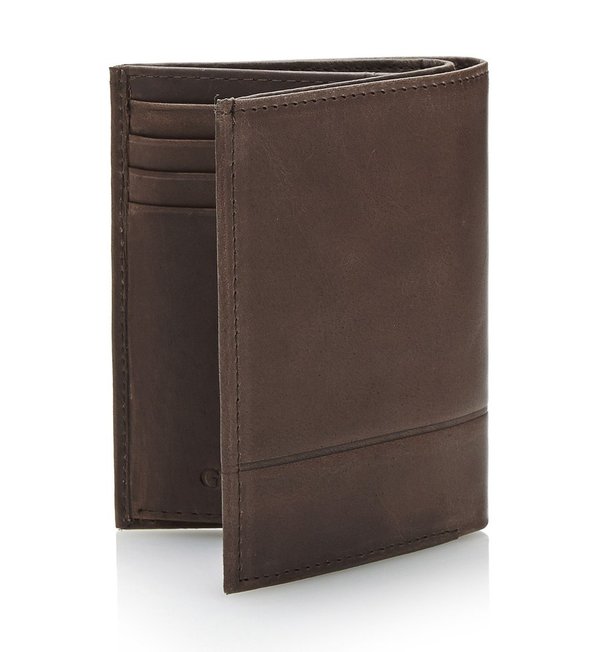 Beau Real Leather Wallet Brown