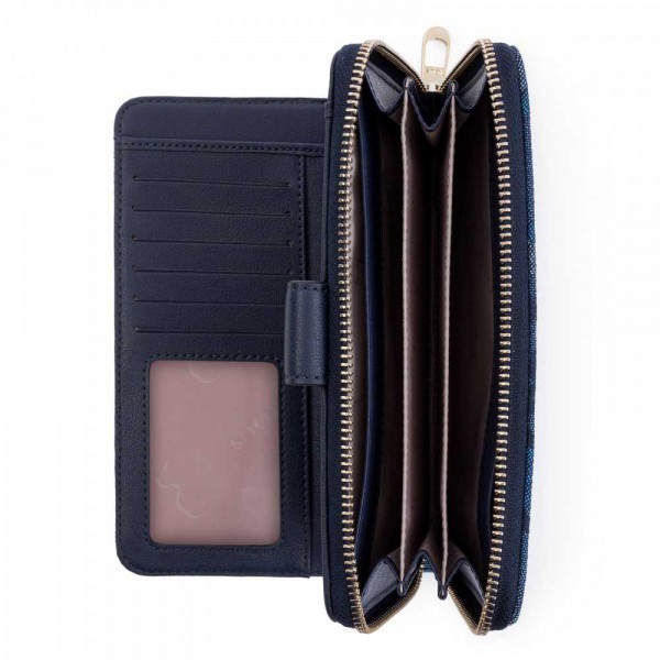Medium wallet Jacquard wallet in marine color