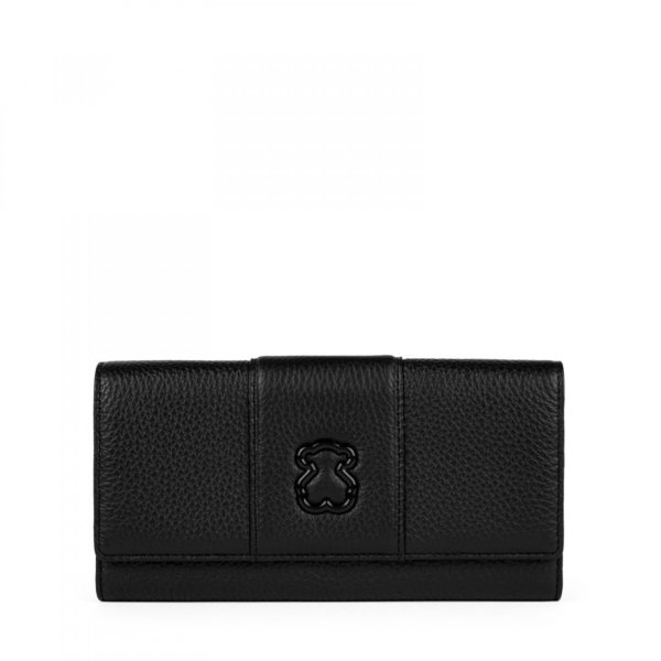 Medium leather wallet Alpha Black leather