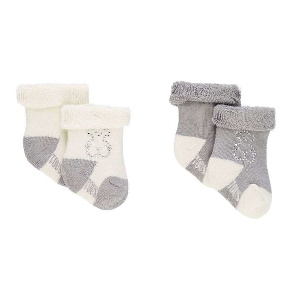 Set 2 calcetines gris y blanco