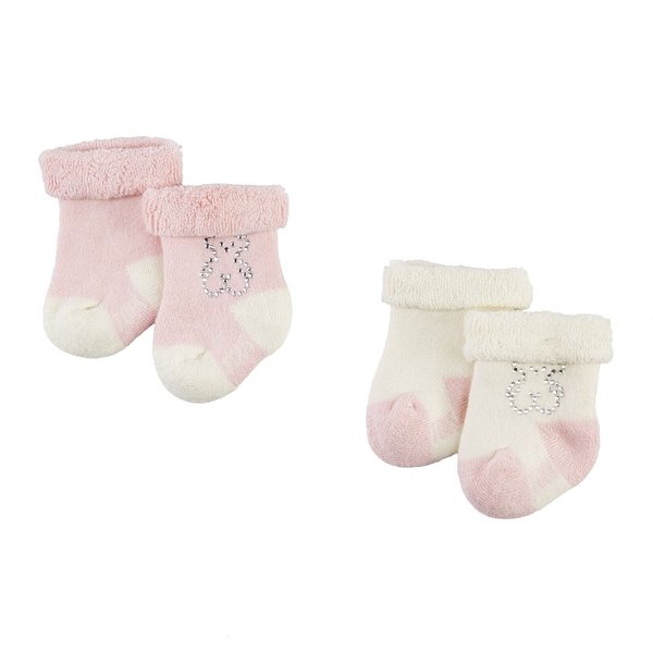 Set 2 calcetines rosa y blanco