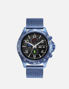 Reloj de hombre Smart de acero con malla milanesa en color azul